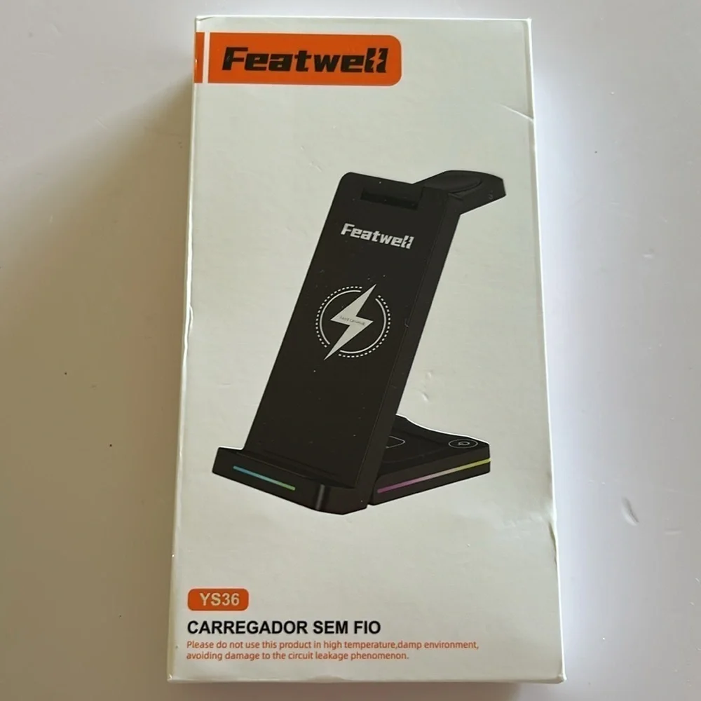 Featwell Folding 25W Wireless Charging Station.  Charges 3 items at once! NEW
